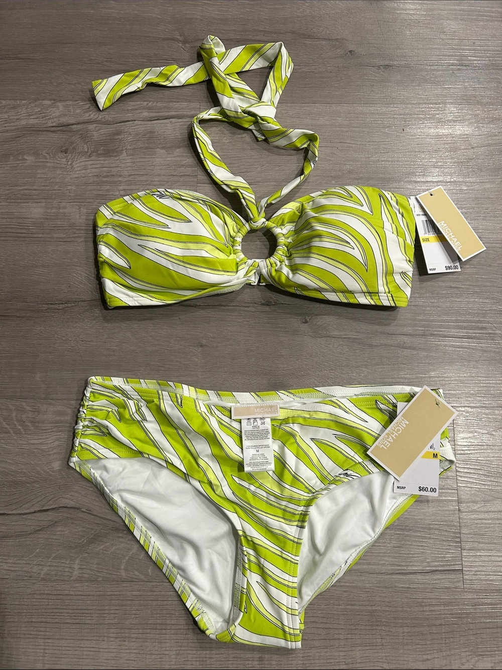 MICHAEL Michael Kors Logo Ring Halter Bikini Set